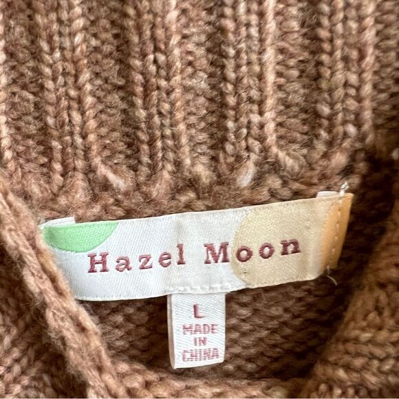 Hazel Moon Knit Crop brown Top Size Large - Picture 4 of 4